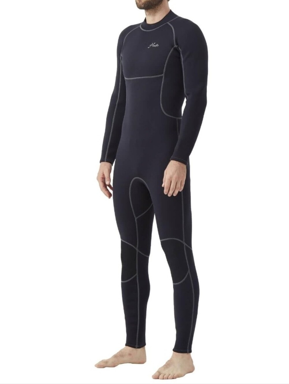 Hevto Men Wetsuits 3/2mm Neoprene Back Zip Fullsuit